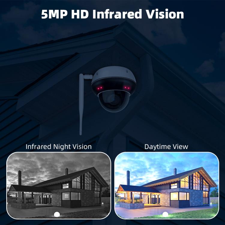 RH-D05 5MP 5X Optical Zoom PoE & Wi-Fi Outdoor Dome Security Camera, RH-D05