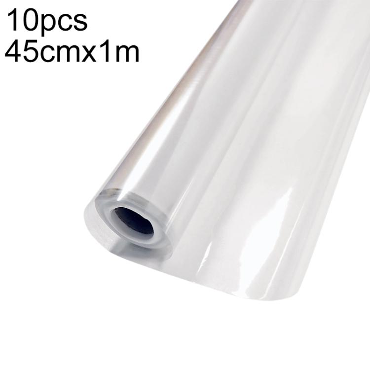 10pcs/Pack Static Electricity Adsorption Transparent Residue-Free Wall Protective Film, 45cm Wide x 1m, 45cm Wide x 2m, 45cm Wide x 3m, 45cm Wide x 5m, 45cm Wide x 10m