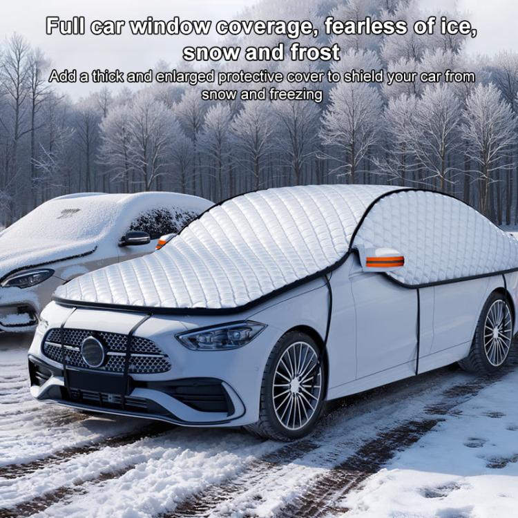 SUITU ST-4019 Car Aluminized Film Anti-Frost Snow and UV Protection Half Car Cover, Universal SUV Model, Universal Thickened SUV Model, Universal Hatchback, Universal Sedan, Universal Thickened Sedan