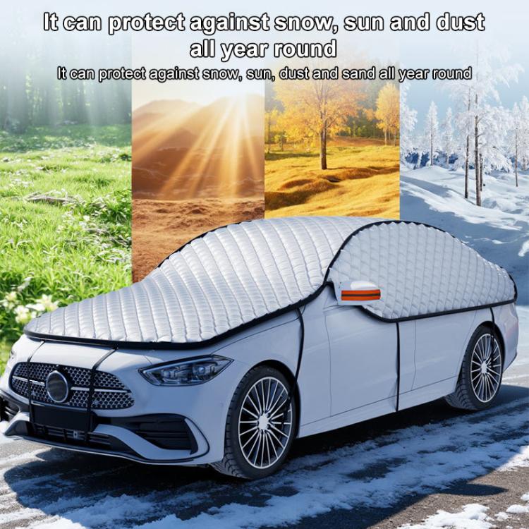 SUITU ST-4019 Car Aluminized Film Anti-Frost Snow and UV Protection Half Car Cover, Universal SUV Model, Universal Thickened SUV Model, Universal Hatchback, Universal Sedan, Universal Thickened Sedan