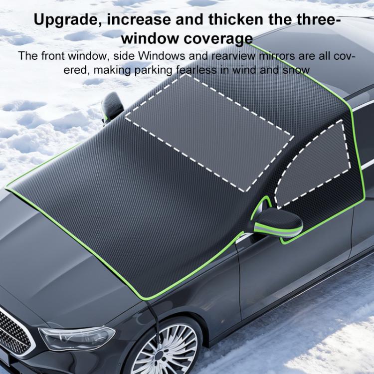 SUITU ST-3960 Universal Car Oxford Fabric Snow and Sun Protection Magnetic Front Windshield Half Cover