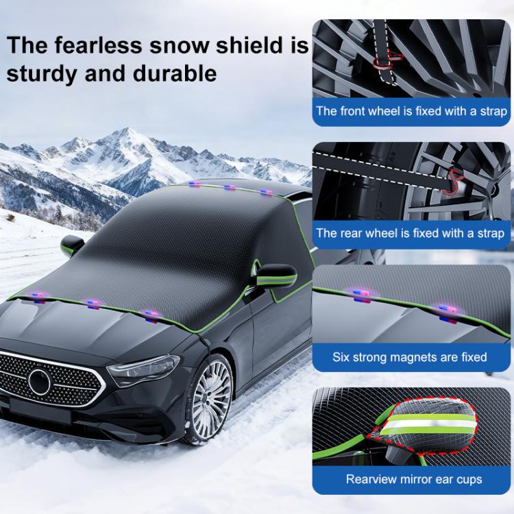 SUITU ST-3960 Universal Car Oxford Fabric Snow and Sun Protection Magnetic Front Windshield Half Cover