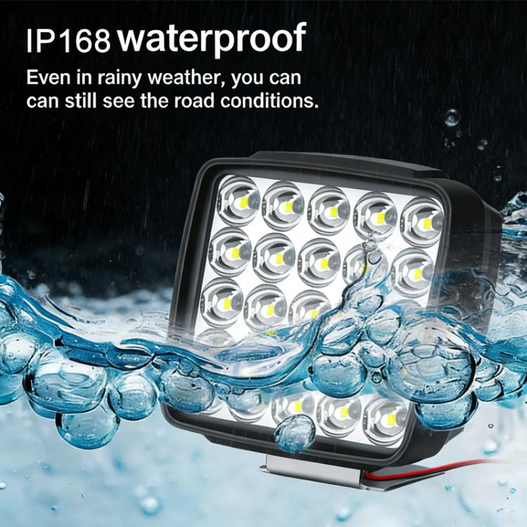 DC12-80V IP68 Waterproof Car Ultra-bright LED Spotlight, 15 LEDs, 45 LEDs