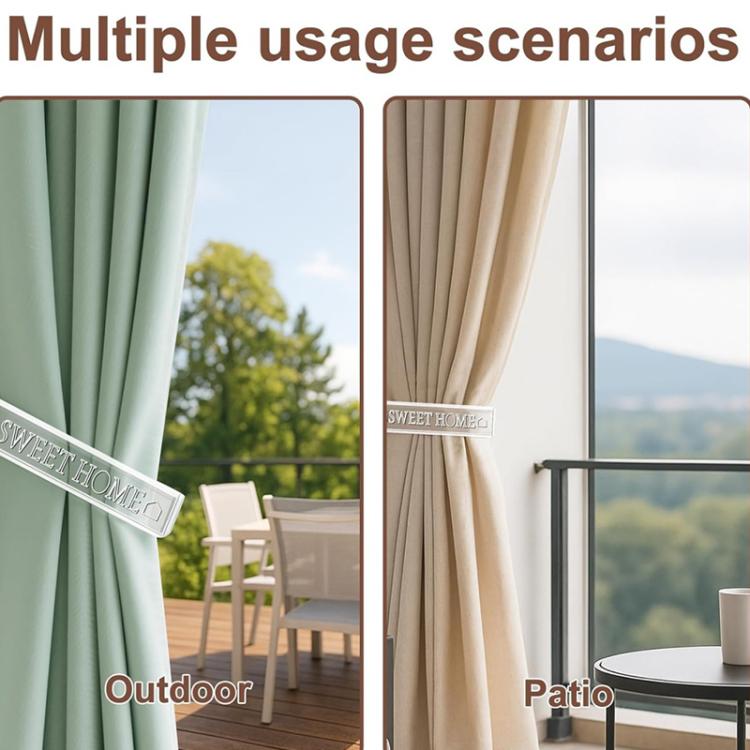 1 Pair/Pack Clear Acrylic Curtain Tieback Holder Curtain Clips, Support Drill-free and Drilled Installation