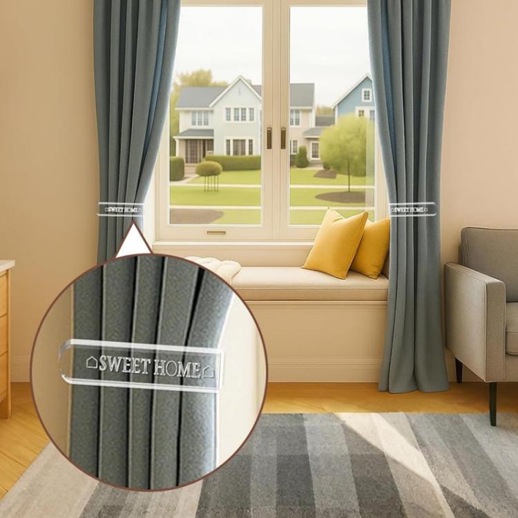 1 Pair/Pack Clear Acrylic Curtain Tieback Holder Curtain Clips, Support Drill-free and Drilled Installation