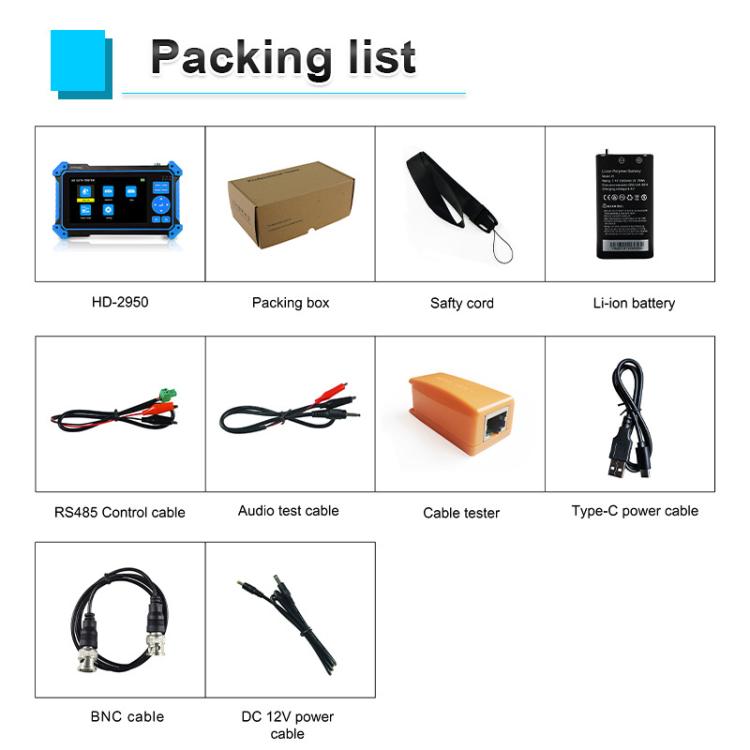 HD-52ACT Pro 5 inch Screen Engineering Treasure Coaxial AHD, CVI, TVI 5 in 1 Video Surveillance Tester, EU Plug, US Plug, UK Plug