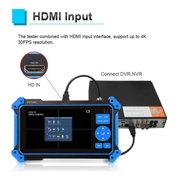 HD-52ACT Pro 5 inch Screen Engineering Treasure Coaxial AHD, CVI, TVI 5 in 1 Video Surveillance Tester, EU Plug, US Plug, UK Plug