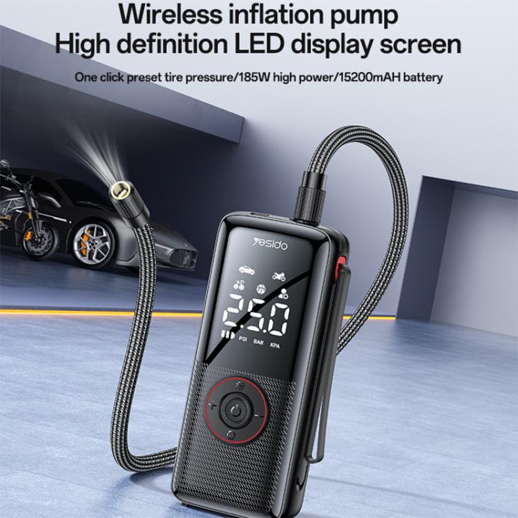 Yesido VC17 HD LED Display 85W Cordless Air Pump Car Tires Inflator, VC17