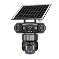 V380 Pro 2MP Panoramic 360 Degrees Triple Lens Wireless WiFi Solar Powered Surveillance Camera
