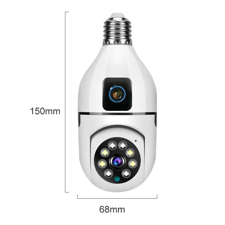 V380 Pro 4MP Full-Color Dual-Lens 2.4GHz WiFi Wireless E27 Socket Bulb Night Vision PTZ Camera