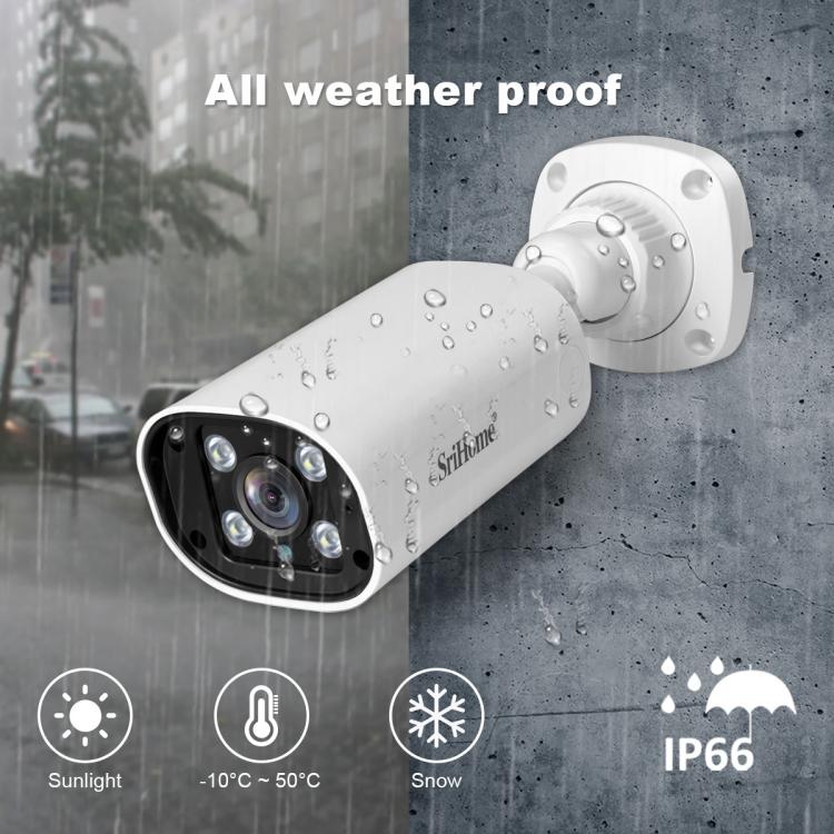 SriHome NVS007-AHD006B 2MP HD 4-CH XVR NVR Camera Network Video Recorder Kit, EU Plug, US Plug, UK Plug, AU Plug