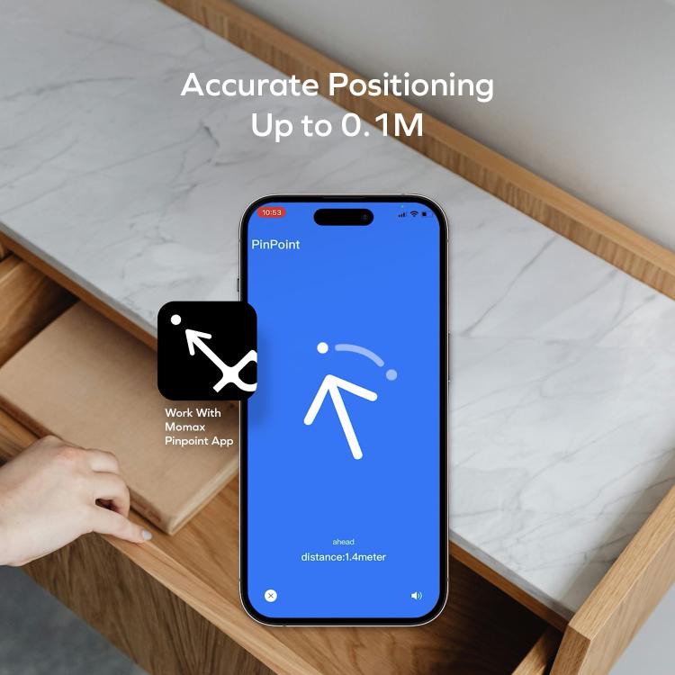 MOMAX BR18D PinCard Ultra Mini Wireless Charging UWB Card Anti-Loss Device