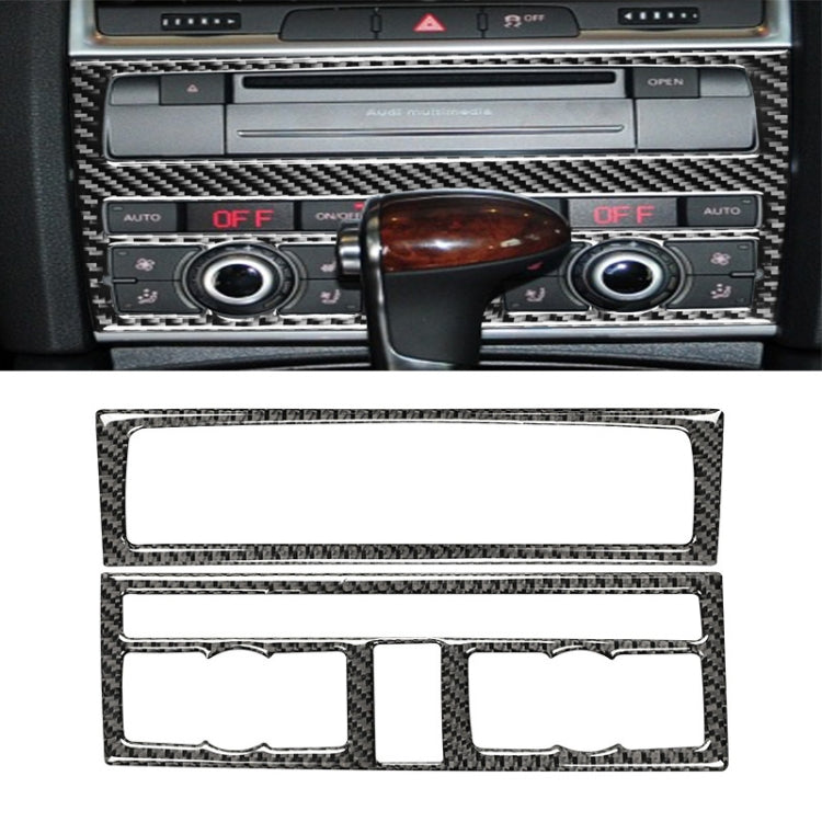 Car Carbon Fiber Air Conditioning Adjustment Panel Decorative Sticker for Audi Q7 2008-2015, Left and Right Drive Universal, Air Conditioning Adjustment