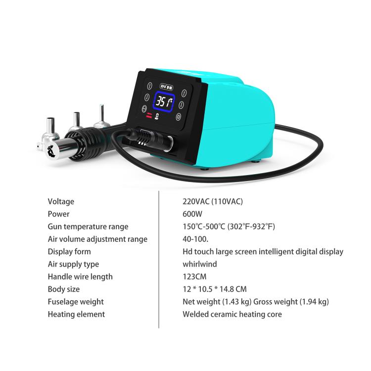 RF4 RF-H6 600W Temperature Control BGA Hot Air Rework Desoldering Station for Mobile Phone Repair, RF-H6