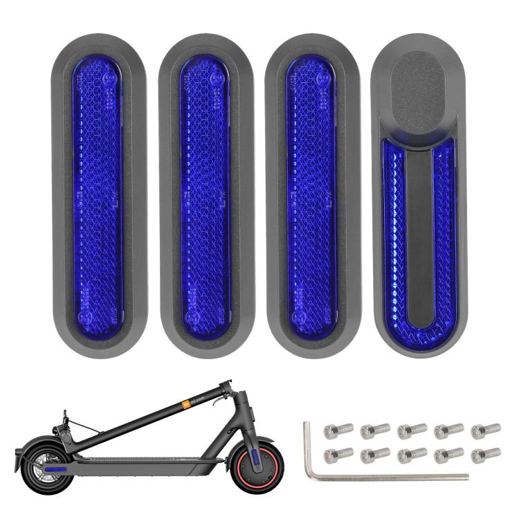 4 in 1 Electric Scooter Wheel Decorative Side Cover Plastic Block Reflective Strip with Screws, For Xiaomi Mijia M365 Pro / Pro 2 / 1S