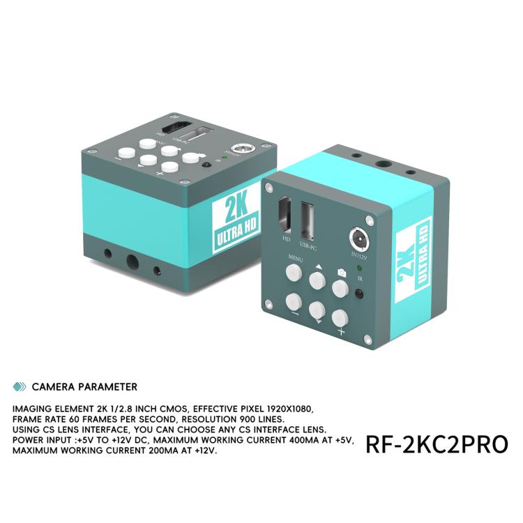 RF4 RF-2KC2PRO 2K Ultra HD Adjustable Camera for Trinocular Stereo Microscope, RF-2KC2PRO
