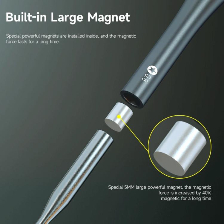 LUOWEI Tomahawk Super Hard Strong Magnetic S2 Screwdriver, Y-shaped 0.7, Hexagon T2, Cross 1.2, Five Stars 0.8, Medium Plate 2.5, 5 in 1 Set
