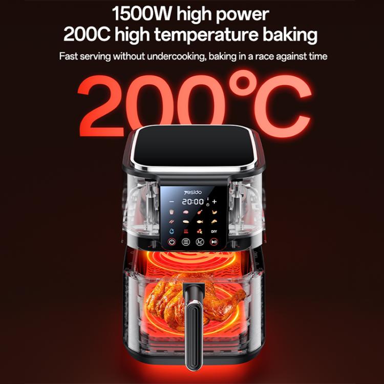 Yesido EC35 6L 1500W Touch Screen NTC Temperature Control Air Fryer, EU Plug, UK Plug
