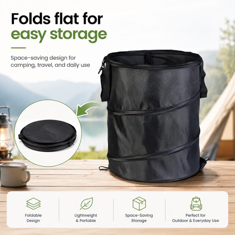 Outdoor Camping Folding Bucket Portable Trash Can Garden Leaf Bucket, Mini 25x32cm, Small 34x40cm, Medium 45x55cm