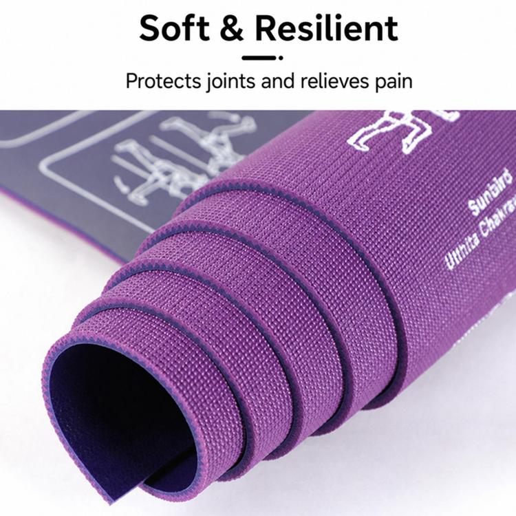 PVC Double-Sided Printed Fitness Training Non-slip Yoga Mat, 4mm