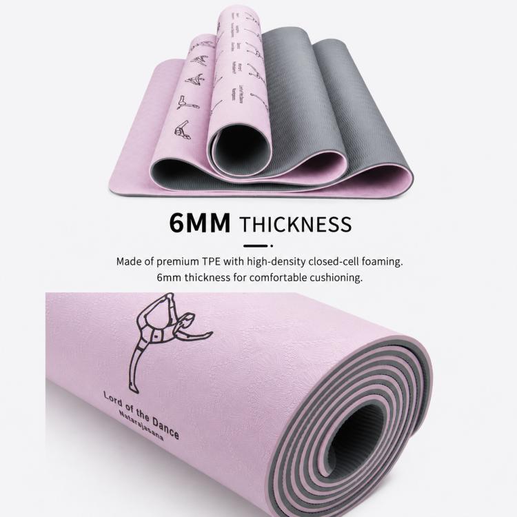 Double-Sided Non-slip Professional Silent Fitness Training Yoga Mat, 6mm