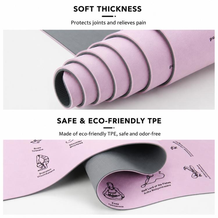 Double-Sided Non-slip Professional Silent Fitness Training Yoga Mat, 6mm