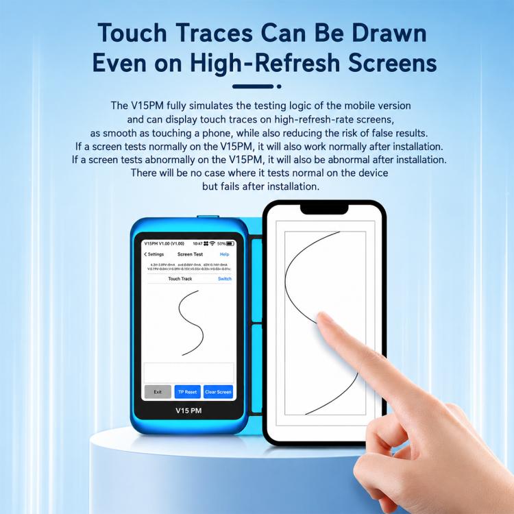 JCID V15PM Professional LCD Touch Screen Tester with 7-16 Pro Max Test Flex Cable, V15PM Screen Tester with 7-16 Flex Cable