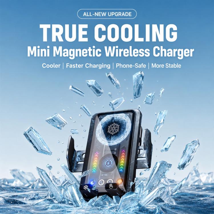 A1 Magnetic Cooling 15W Wireless Fast Charger Car Air Outlet Holder, Bracket + Air Vent Clip + Suction Cup, Bracket