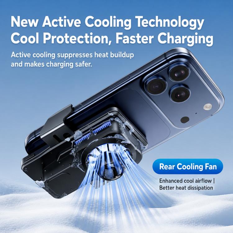 A1 Magnetic Cooling 15W Wireless Fast Charger Car Air Outlet Holder, Bracket + Air Vent Clip + Suction Cup, Bracket