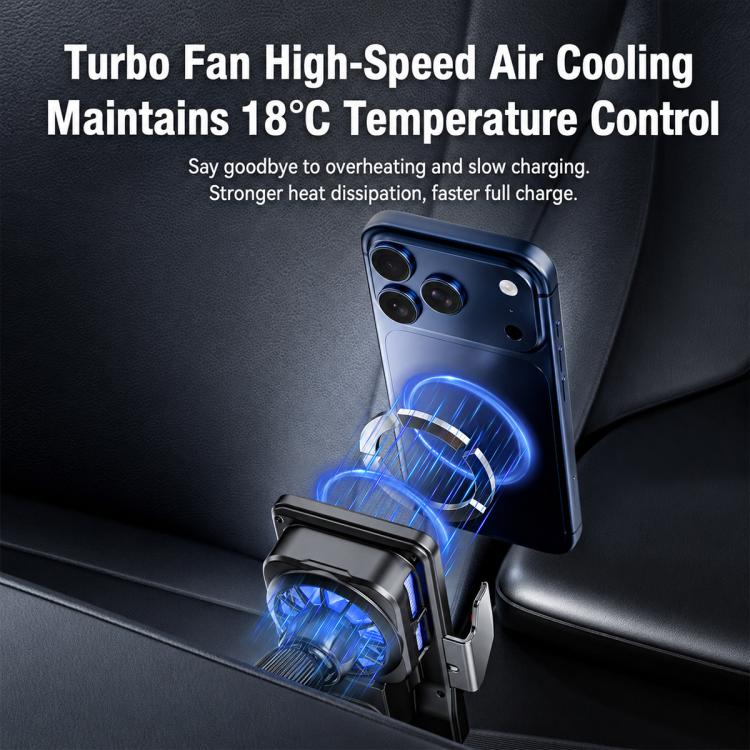A1 Magnetic Cooling 15W Wireless Fast Charger Car Air Outlet Holder, Bracket + Air Vent Clip + Suction Cup, Bracket