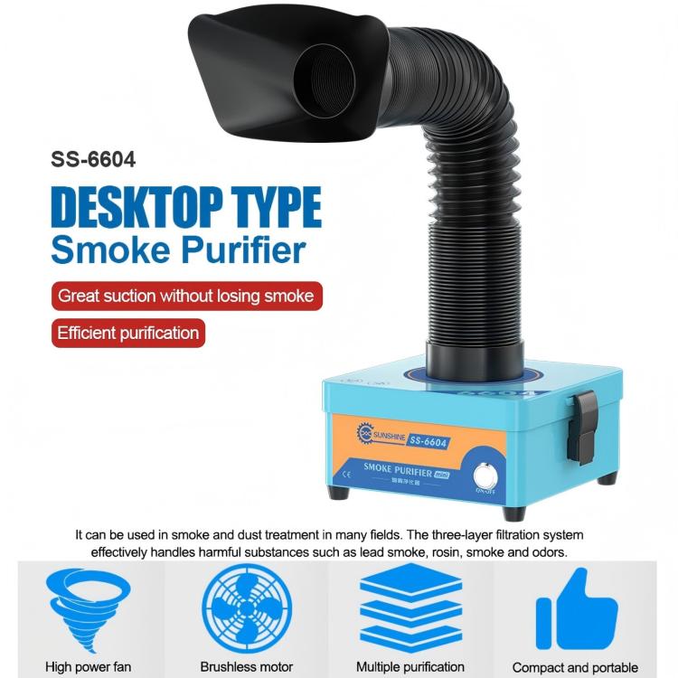 SUNSHINE SS-6604 Portable Mini Multiple Purification Desktop-Type Smoke Purifier, EU Plug, US Plug