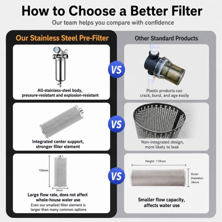 304 Stainless Steel Whole House Pre-Filter Water Purifier, 25-ton Clamp with 1.5 inch, 25-ton Clamp with 1 inch, 25-ton Clamp with 2 inch, 4-ton 1 inch Threaded Screw, 4-ton Threaded 4-point, 4-ton Threaded 6-point, 8-ton 1 inch Threaded Screw         ...