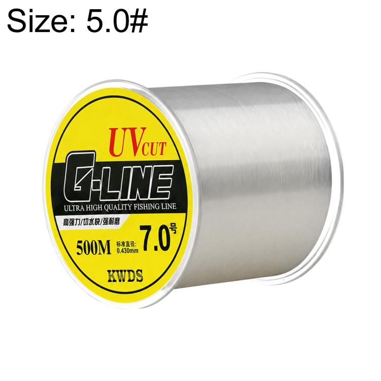 500m High Strength Nylon Monofilament Fishing Main Line, 5.0#, 6.0#, 7.0#, 8.0#