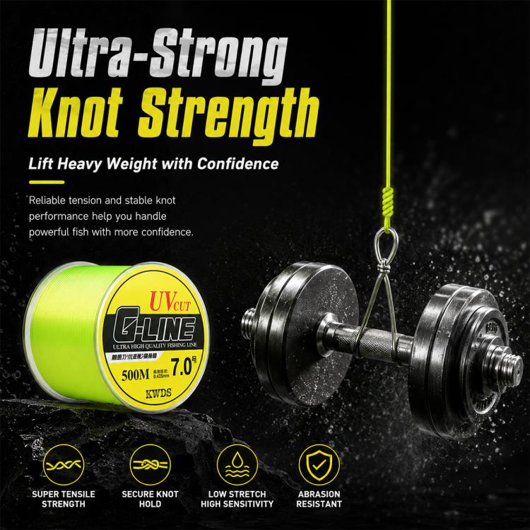 500m High Strength Nylon Monofilament Fishing Main Line, 5.0#, 6.0#, 7.0#, 8.0#