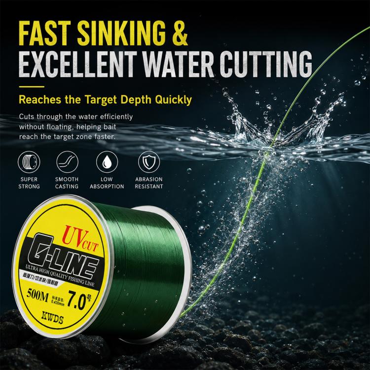 500m High Strength Nylon Monofilament Fishing Main Line, 5.0#, 6.0#, 7.0#, 8.0#
