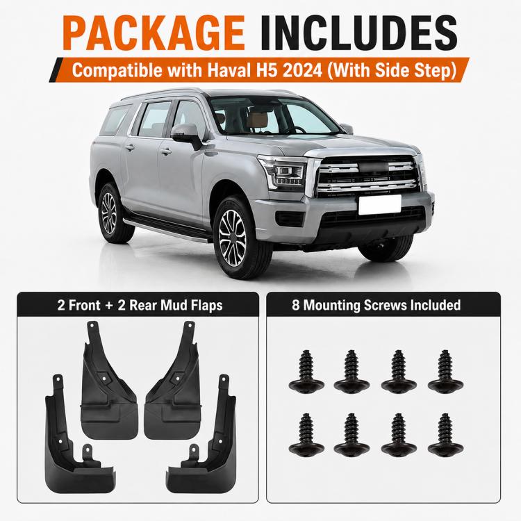 4pcs/Set Car Wheel Splash Flaps Fender Guard, For GreatWall Haval H5 with Pedal 2024