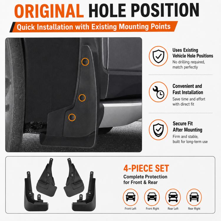 4pcs/Set Car Wheel Splash Flaps Fender Guard, For GreatWall Haval H5 with Pedal 2024