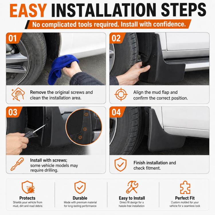 4pcs/Set Car Wheel Splash Flaps Fender Guard, For GreatWall Haval H5 with Pedal 2024