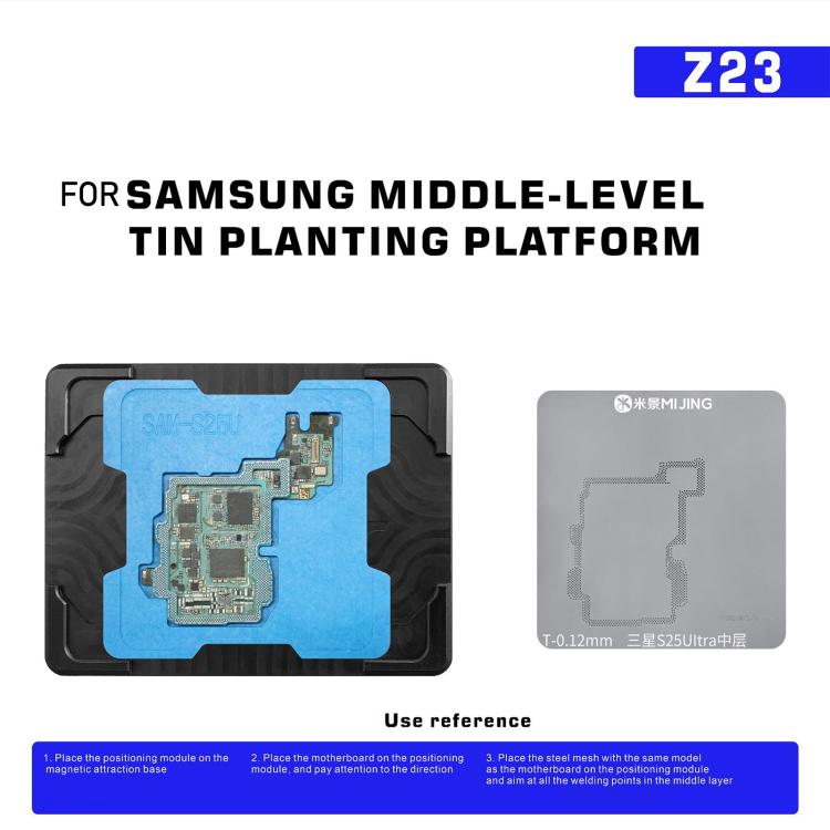 MIJING Z23 Middle-Level Tin-Planting BGA Reballing Platform Set, For Galaxy S25 5G, For Samsung Universal Base, For Galaxy S25+ 5G, For Galaxy S25 Ultra 5G, For Galaxy S24 Ultra 5G, For Galaxy S24+ 5G, For Galaxy S24 5G, For Galaxy S23 Ultra 5G        ...
