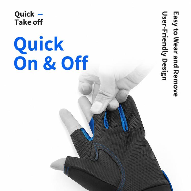 1 Pair 3 Finger Cut Off Anti Slip Breathable Fishing Gloves Outdoor Sun Protection Fishing Gear, Thin-Black, Thin-Blue, Thicken-Red, Thicken-Grey, Thicken-Yellow, Thicken-Blue