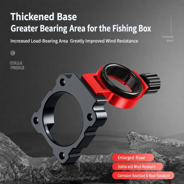 1 Pair Aluminum Alloy Foldable Umbrella Holder Mount Wind Resistant for Fishing Box