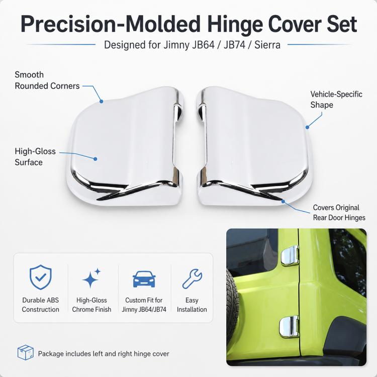 Door Hinges Protective Cover for JIMNY JB64 / JB74, Hinges Protective Cover (Silver), Hinges Protective Cover (Carbon Fiber Texture)