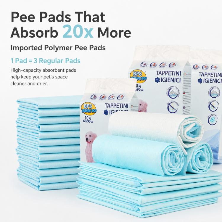 10 in 1 Deodorizing Absorbent Pet Urine Pad, 60 x 60cm, 60 x 90cm