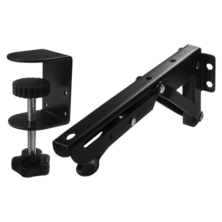 No-Drill Clamp-On Desktop Extension Tray Board Support Bracket, Regular Folding Style, Large Clip Folding Style, Regular Slide Rail Style, Adjustable Slide Rail Style, Rotatable Slide Rail Style, Drawer Clip Folding Style