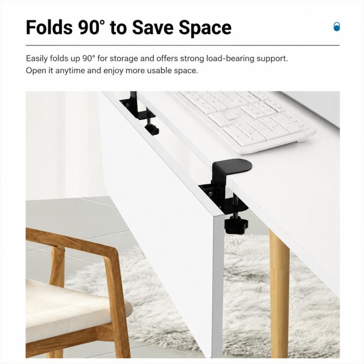No-Drill Clamp-On Desktop Extension Tray Board Support Bracket, Regular Folding Style, Large Clip Folding Style, Regular Slide Rail Style, Adjustable Slide Rail Style, Rotatable Slide Rail Style, Drawer Clip Folding Style