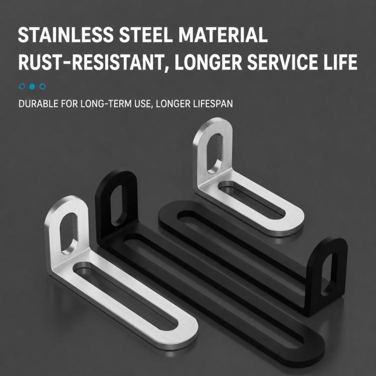 2pcs/Pack Stainless Steel L-Shaped Long Slot Holes Corner Braces Connector, 32x47x19mm, 32x63x19mm, 32x78x19mm, 32x99x19mm, 32x118x19mm