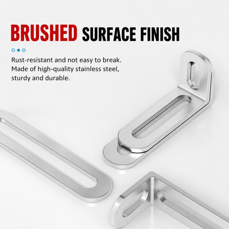 2pcs/Pack Stainless Steel L-Shaped Long Slot Holes Corner Braces Connector, 32x47x19mm, 32x63x19mm, 32x78x19mm, 32x99x19mm, 32x118x19mm