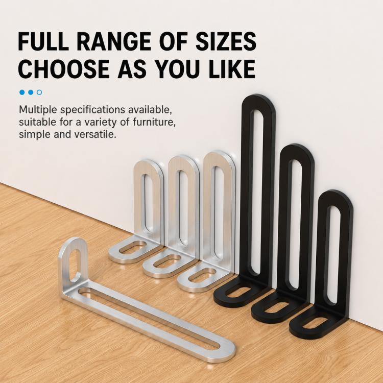 2pcs/Pack Stainless Steel L-Shaped Long Slot Holes Corner Braces Connector, 32x47x19mm, 32x63x19mm, 32x78x19mm, 32x99x19mm, 32x118x19mm