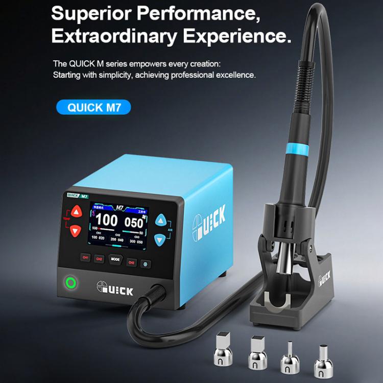 QUICK M7 1000W 9-Channel HD Digital Display Intelligent Hot Air Gun Desoldering Station, EU Plug, AU Plug, UK Plug, US Plug