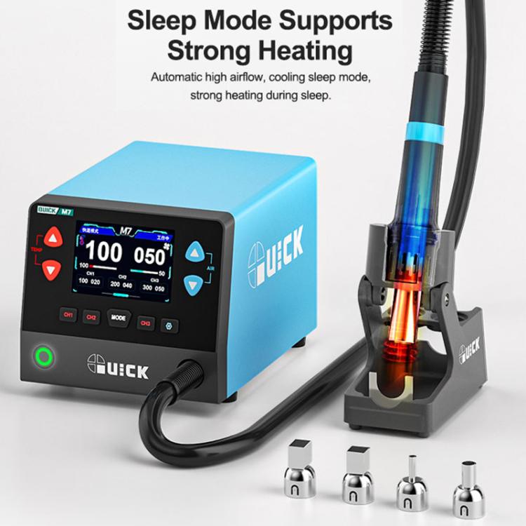QUICK M7 1000W 9-Channel HD Digital Display Intelligent Hot Air Gun Desoldering Station, EU Plug, AU Plug, UK Plug, US Plug